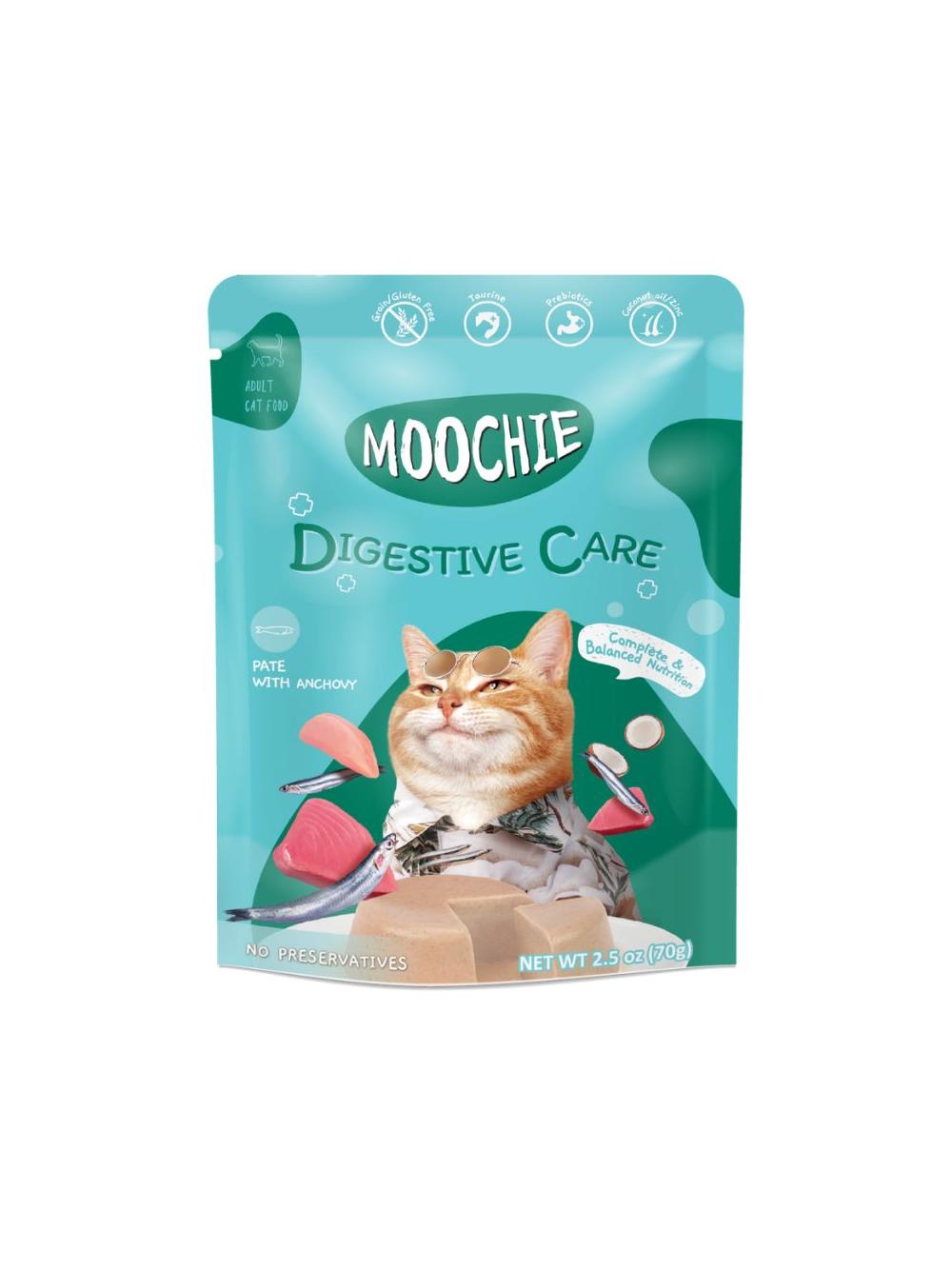 MOOCHIE Digestive Care With Anchovy 12x70g opieka nad układem pokarmowym