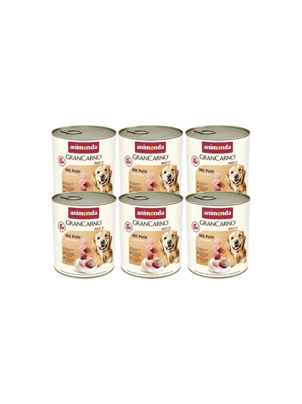 ANIMONDA GranCarno Adult Dog smak: Wieprzowina + Indyk 6x800g