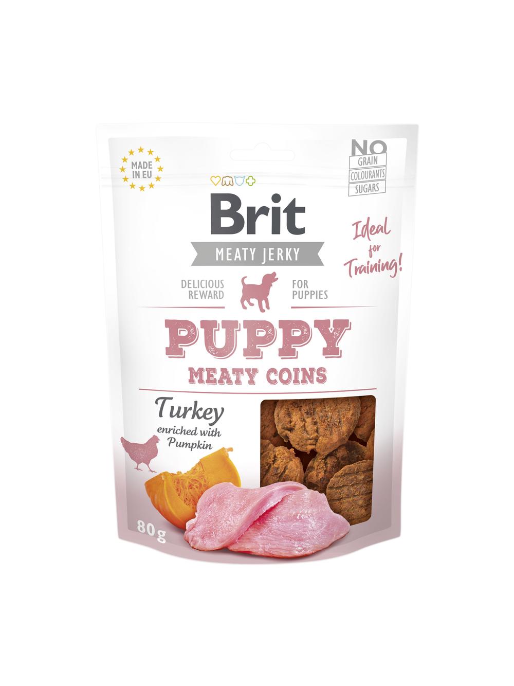 BRIT Jerky Snack Turkey Meaty Coins for Puppies 80g