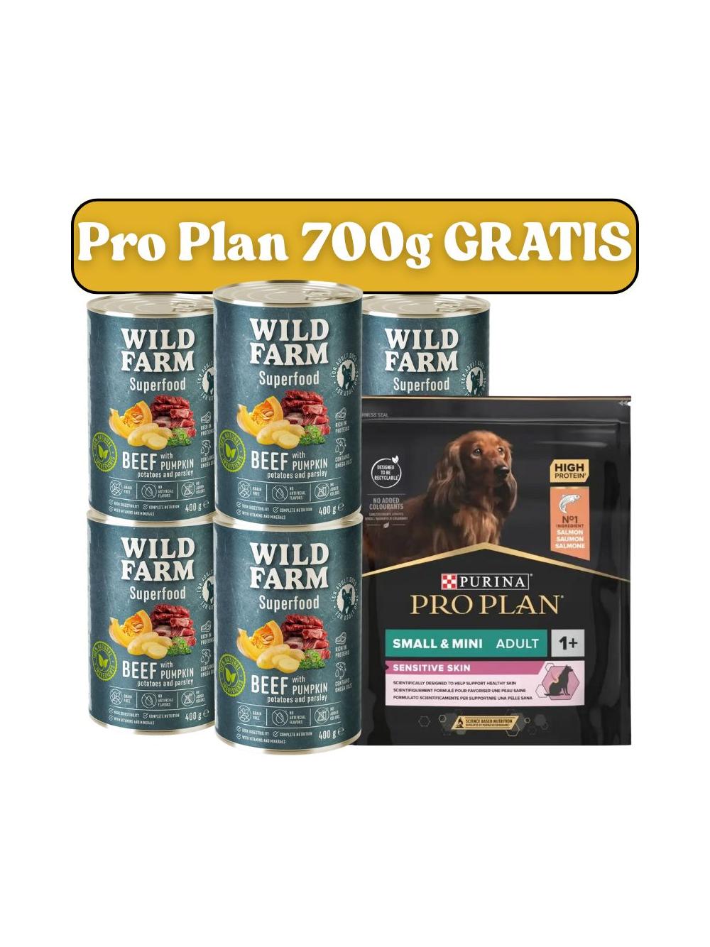 WILD FARM Superfood Beef 6x400g bezzbożowa karma dla psa