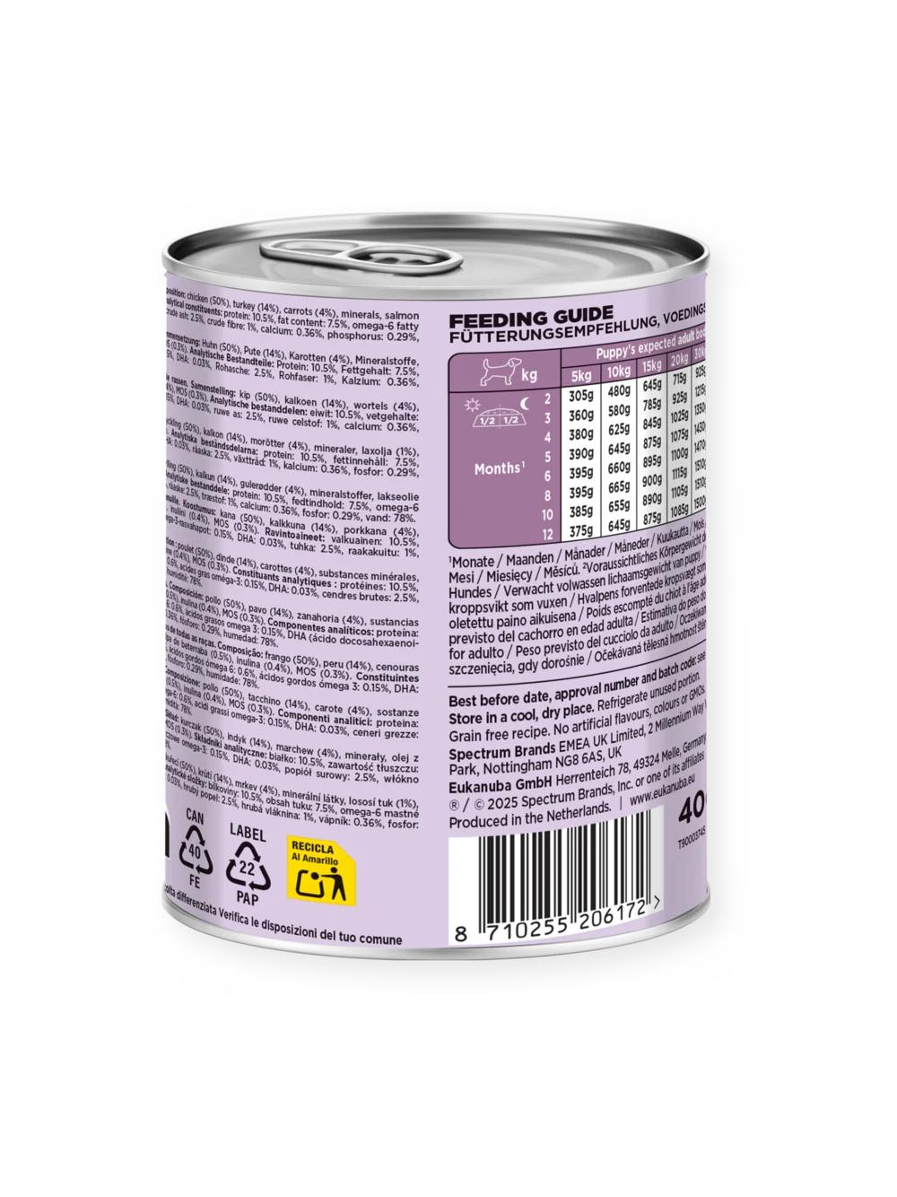 EUKANUBA Mokra karma dla szczeniąt, bogata w indyka i marchewkę 400 g