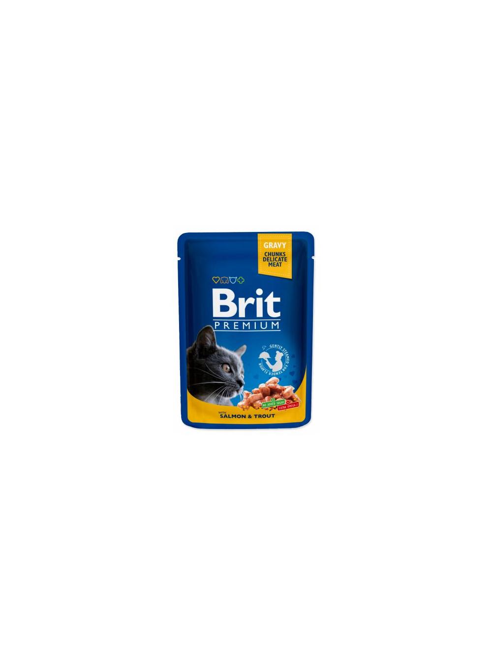 BRIT Cat ŁOSOŚ i PSTRĄG 24x100g