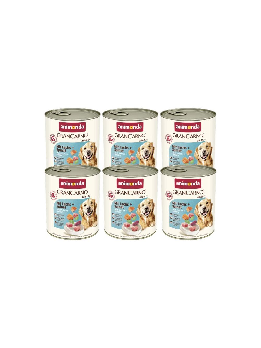 ANIMONDA GranCarno Adult Dog smak: Łosoś + szpinak 6x800g
