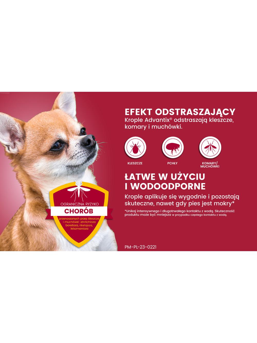 Advantix - dla psów do 4kg (pipeta 0,4ml)+ TRIXIE Szczypce do usuwania kleszczy 9cm