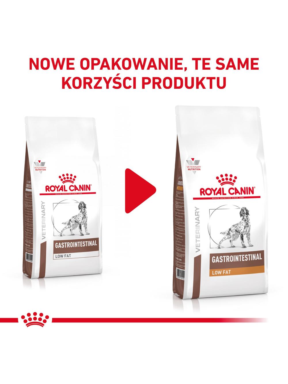 ROYAL CANIN Dog Gastro Intestinal Low Fat 12kg sucha karma o obniżonej zawartości tłuszczu dla psów z zaburzeniami żołądkowo-jelitowymi / Opakowanie uszkodzone (9180)!!!