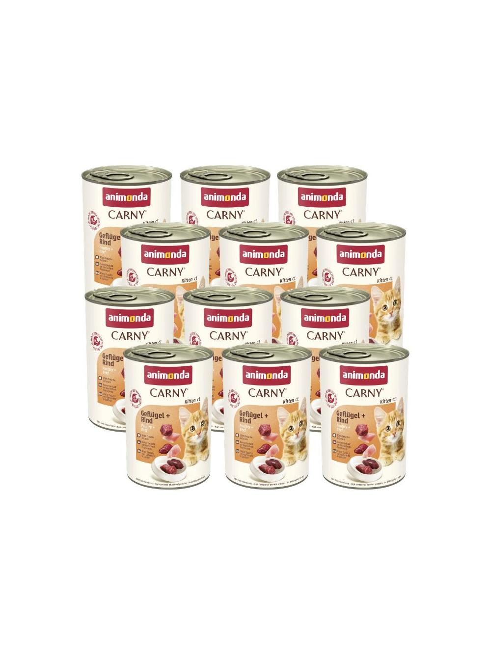 ANIMONDA Cat Carny Kitten smak: wołowina, drób 12x400g