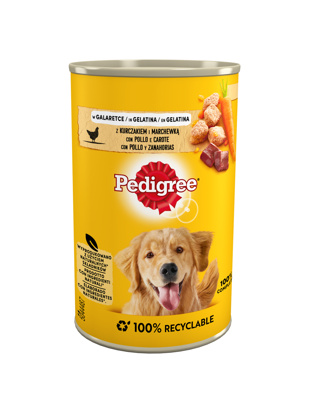PEDIGREE Adult puszka 400g - mokra karma pełnoporcjowa dla dorosłych psów, z kurczakiem i marchewką w galaretce