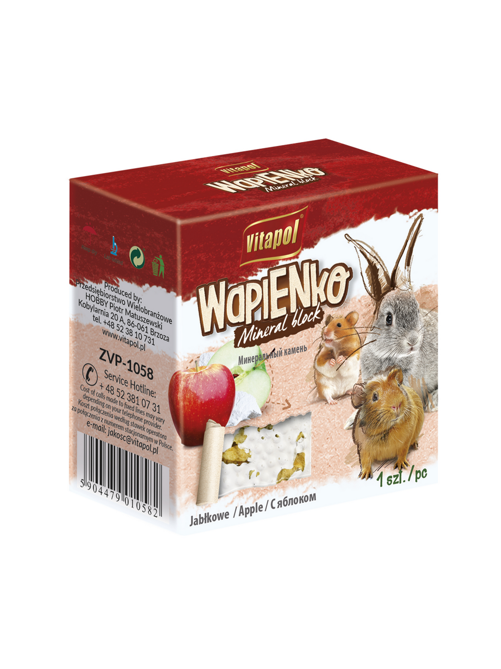 VITAPOL Wapienko dla gryzoni jabłkowe 40g