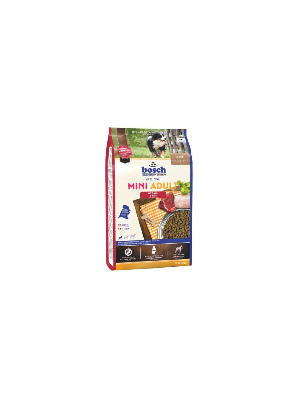 Bosch Adult Mini Lamb & Rice, jagnięcina i ryż (nowa receptura) 1kg  + niespodzianka dla psa GRATIS!