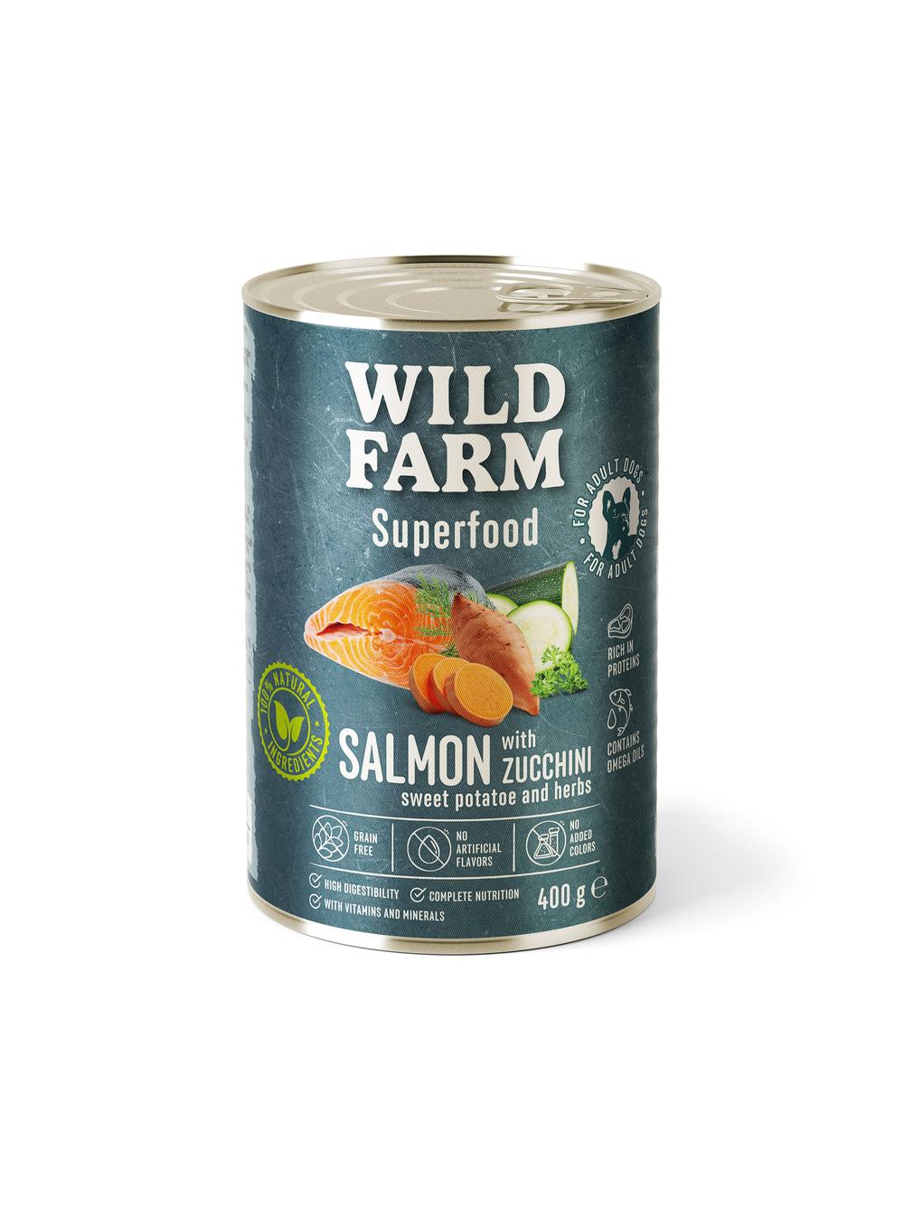 WILD FARM Superfood Salmon 400g bezzbożowa karma dla psa