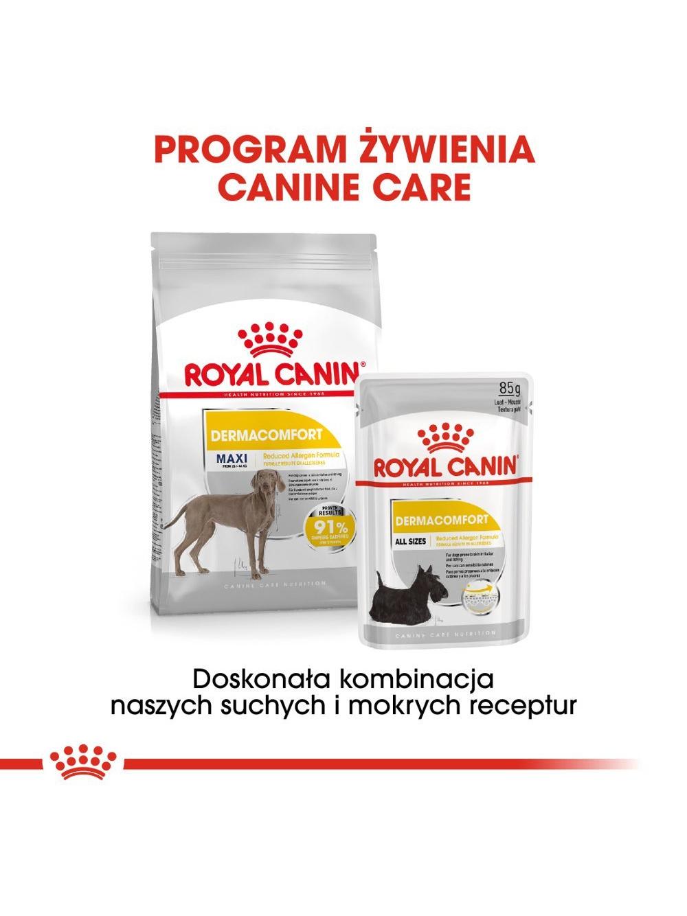 ROYAL CANIN CCN Maxi Dermacomfort 11,7kg karma sucha dla psów dorosłych, ras dużych, o wrażliwej skórze, skłonnej do podrażnień /Opakowanie uszkodzone (6102) !!!