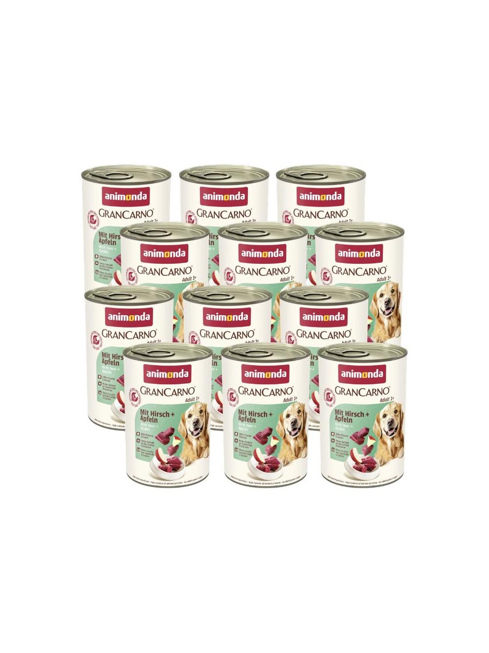 ANIMONDA GranCarno Adult Dog smak: Jeleń i jabłko 12x400g