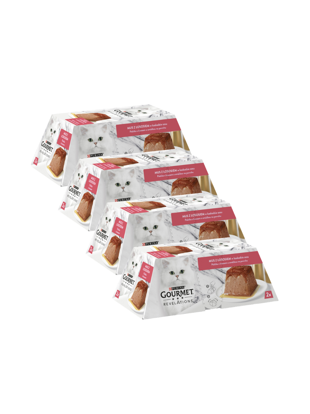 Gourmet Revelations Karma dla kotów mus z łososiem 8x57g (4x2x57g)