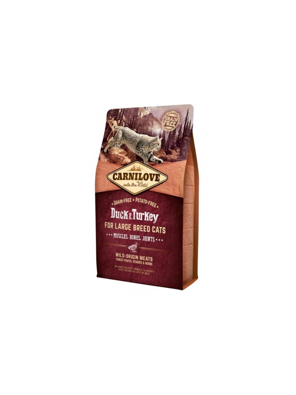 CARNILOVE Cat Duck & Turkey For Large Breed 2kg + niespodzianka dla kota GRATIS!