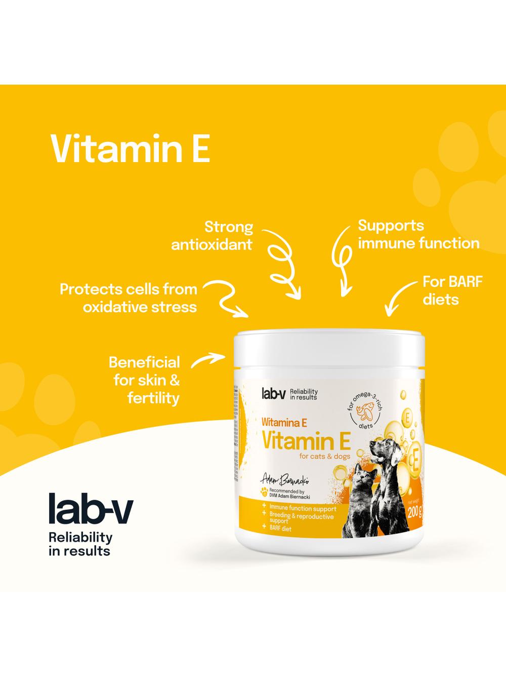 Lab-v Witamina E – naturalna ochrona antyoksydacyjna komórek 200 g