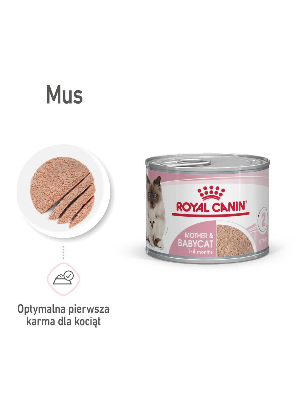 ROYAL CANIN®   Babycat Instinctive Mousse 195 g puszka karma mokra, mus dla kociąt od odsadzenia do 4 miesiąca życia