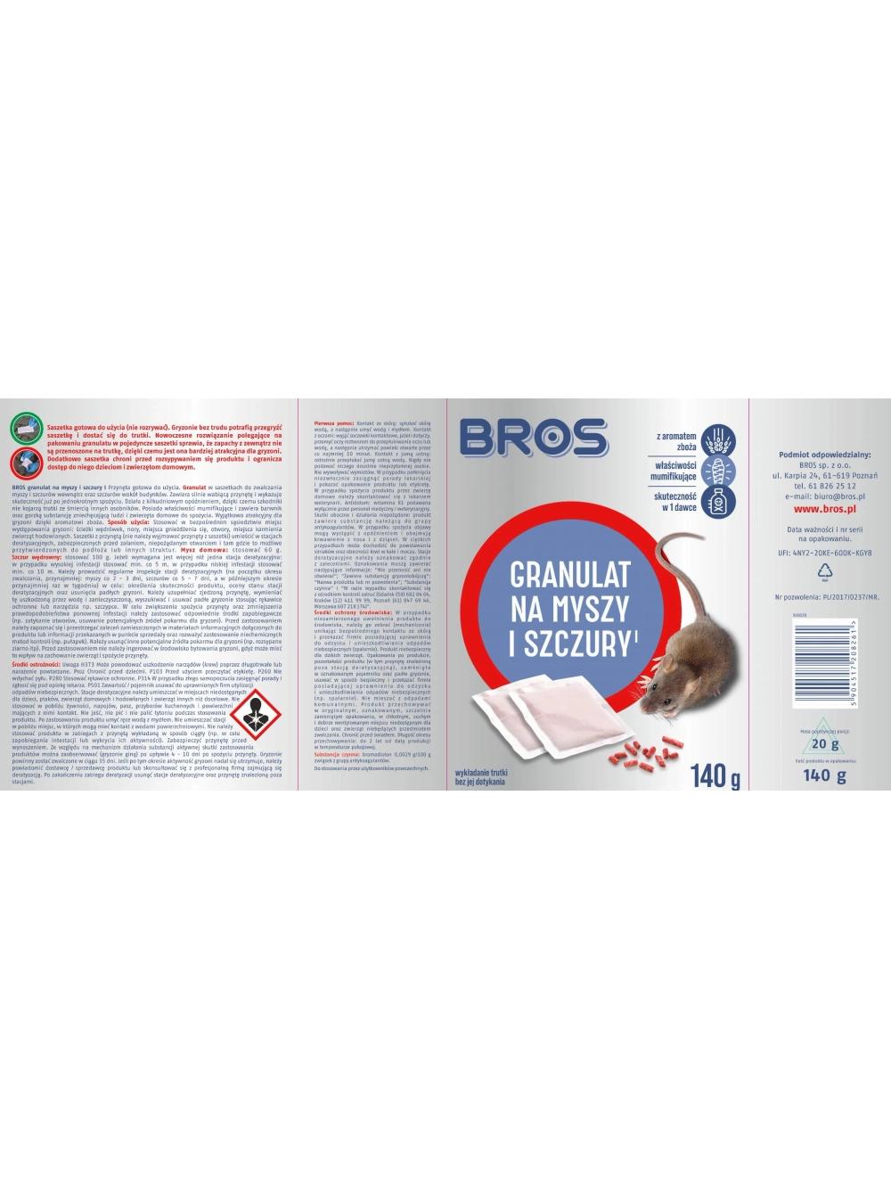BROS - granulat na myszy i szczury 140g