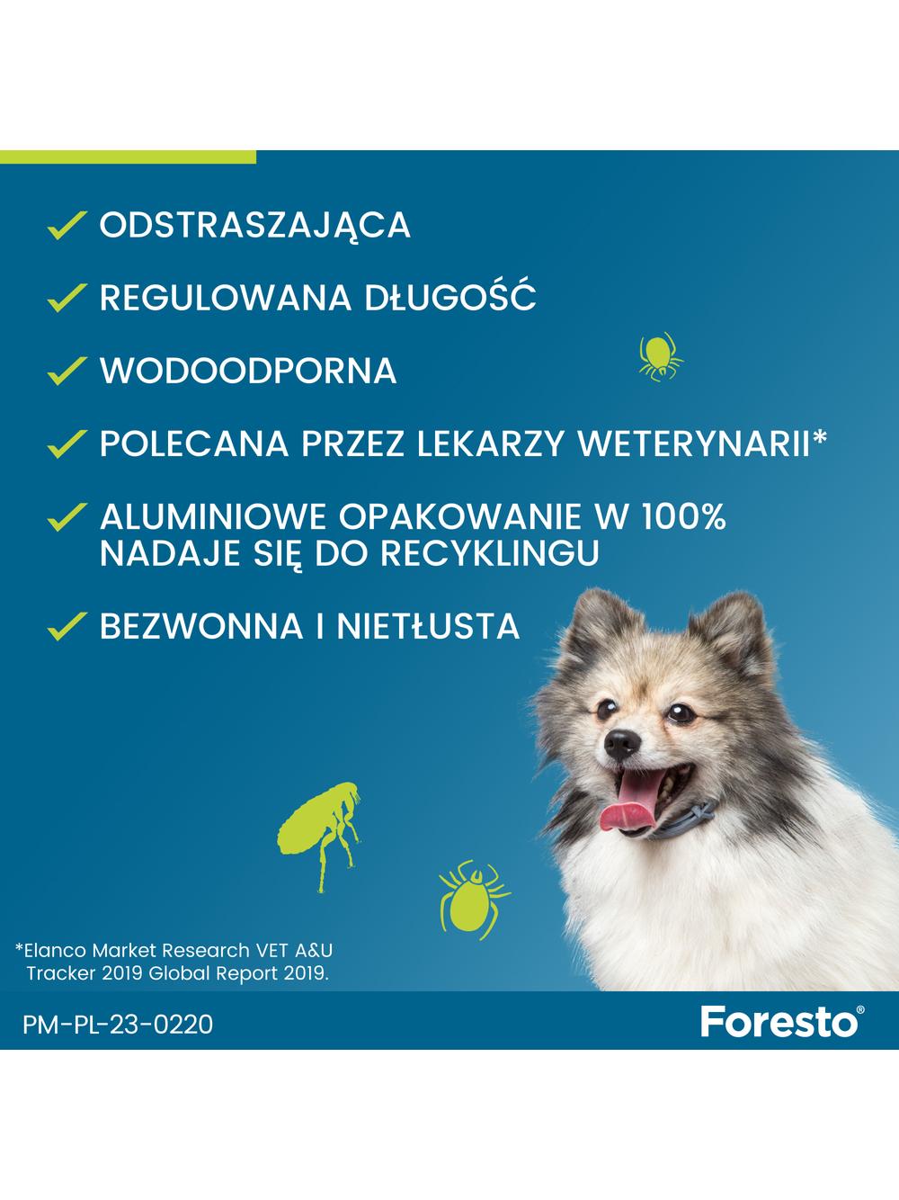 ELANCO Foresto Obroża dla kotów i psów poniżej 8kg+TRIXIE Szczypce do usuwania kleszczy 9cm