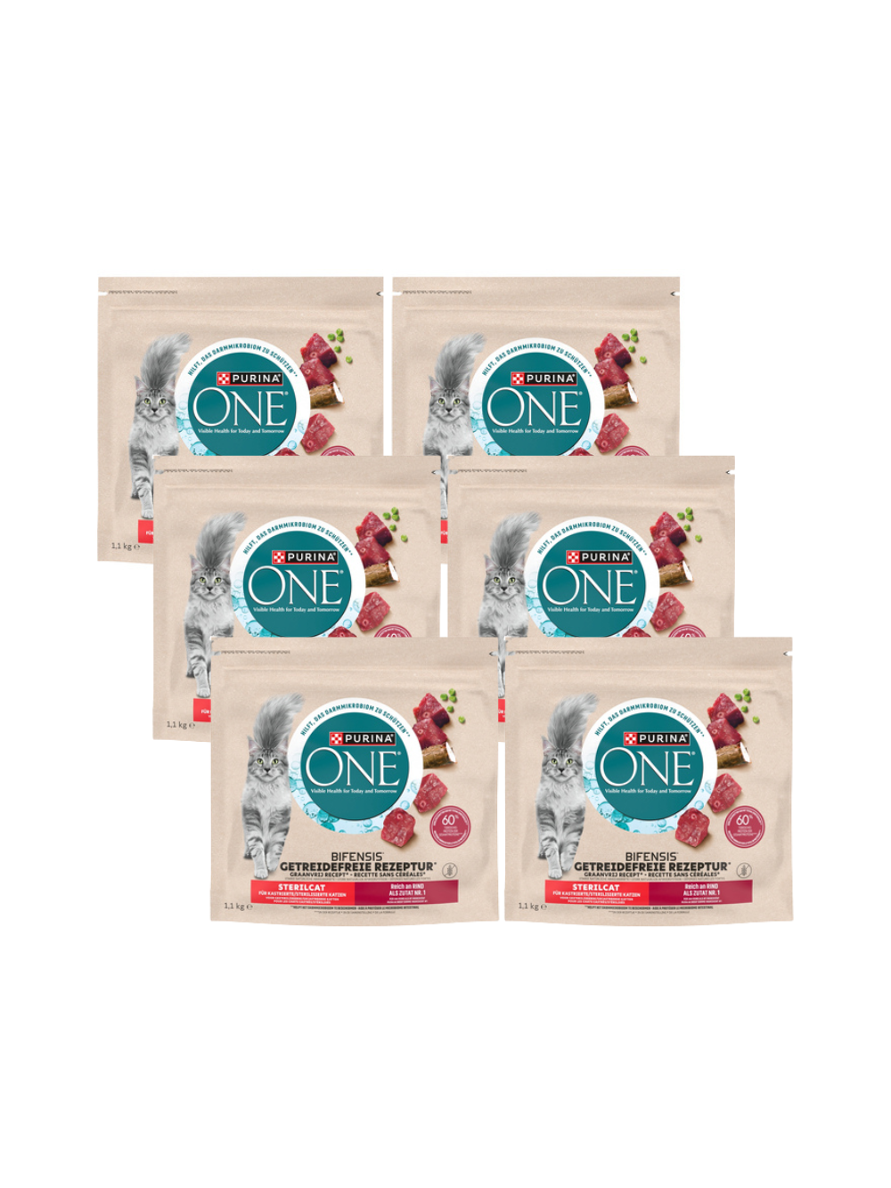 PURINA ONE Bifensis Sterilcat Karma dla kotów dorosłych bogata w wołowinę 6x1,1 kg