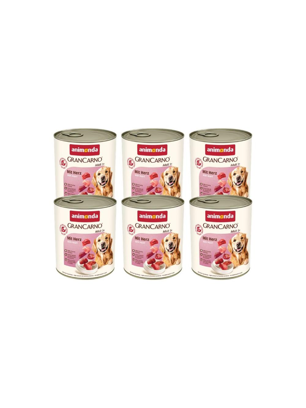 ANIMONDA GranCarno Adult Dog smak: z sercami 6x800g