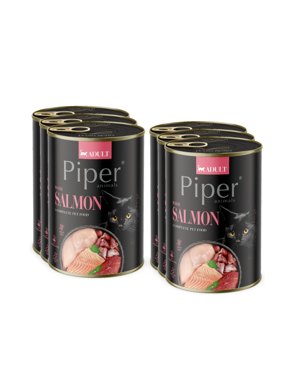 DOLINA NOTECI Piper dla kota z łososiem 6x400g