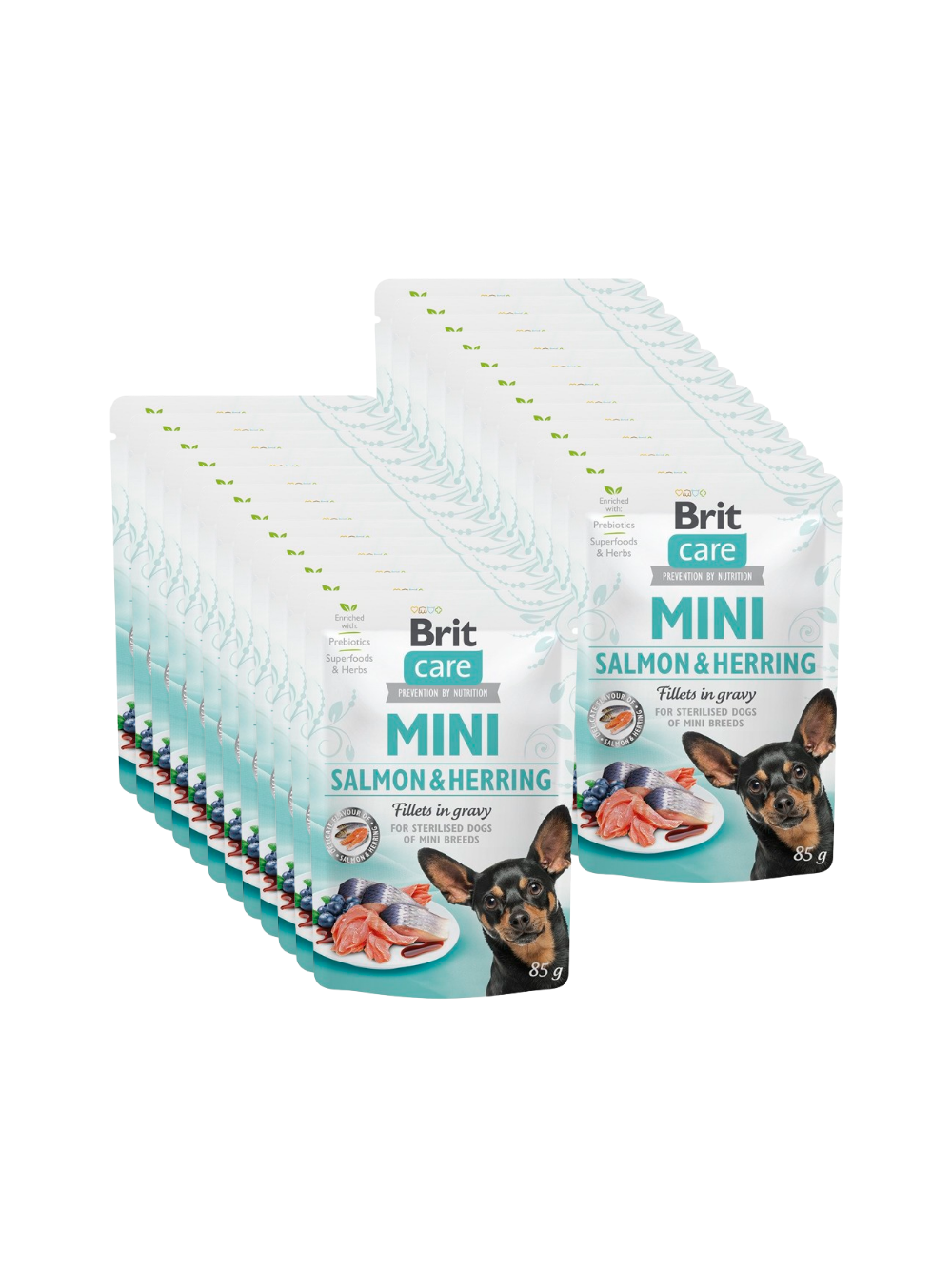 Brit Care Mini Salmon & Herring fillets in gravy 24x85g