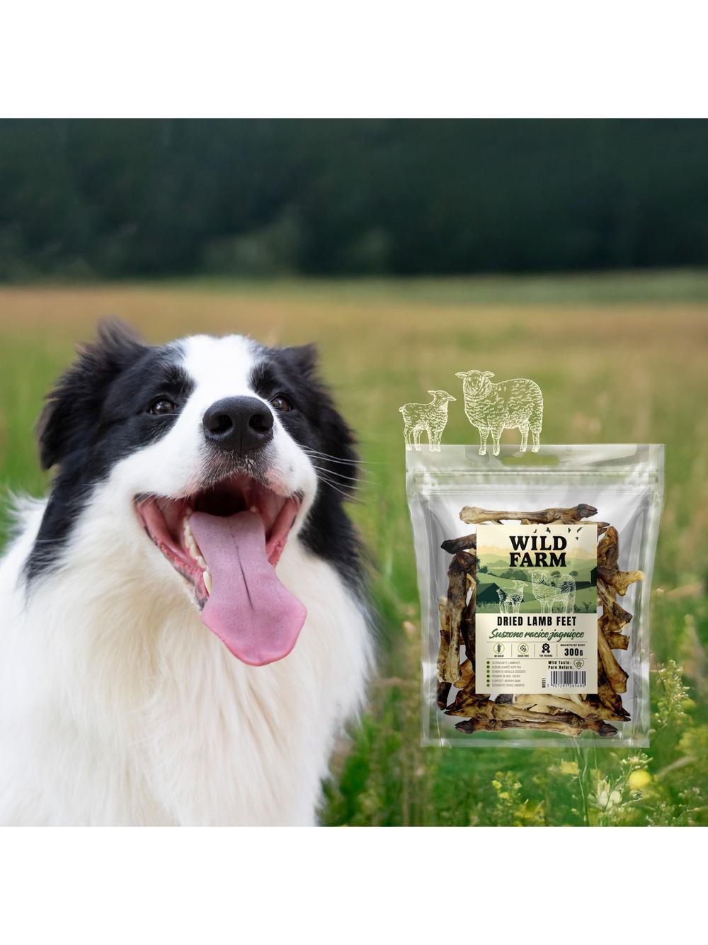 WILD FARM Suszone racice jagnięce 300g przysmak dla psa