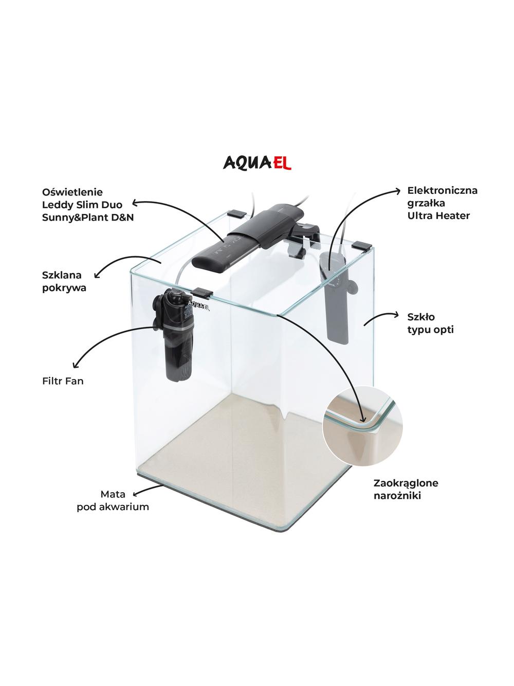 AQUAEL Zestaw Aquael Opti Bent Set Day & Night [30l] - czarny