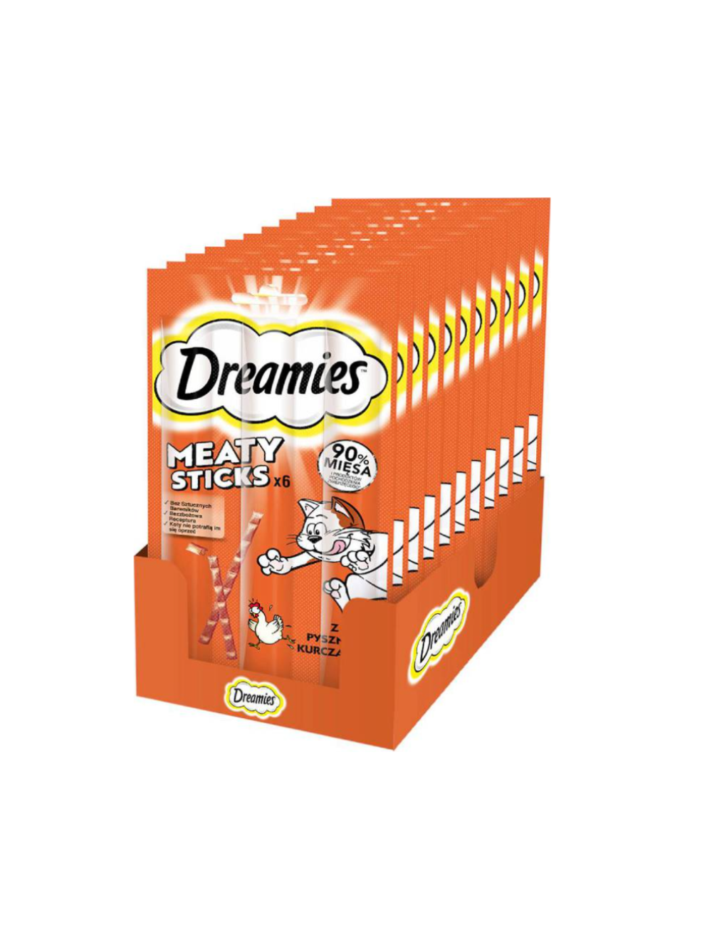 DREAMIES 14x30g – karma uzupełniająca dla dorosłych kotów, z pysznym kurczakiem