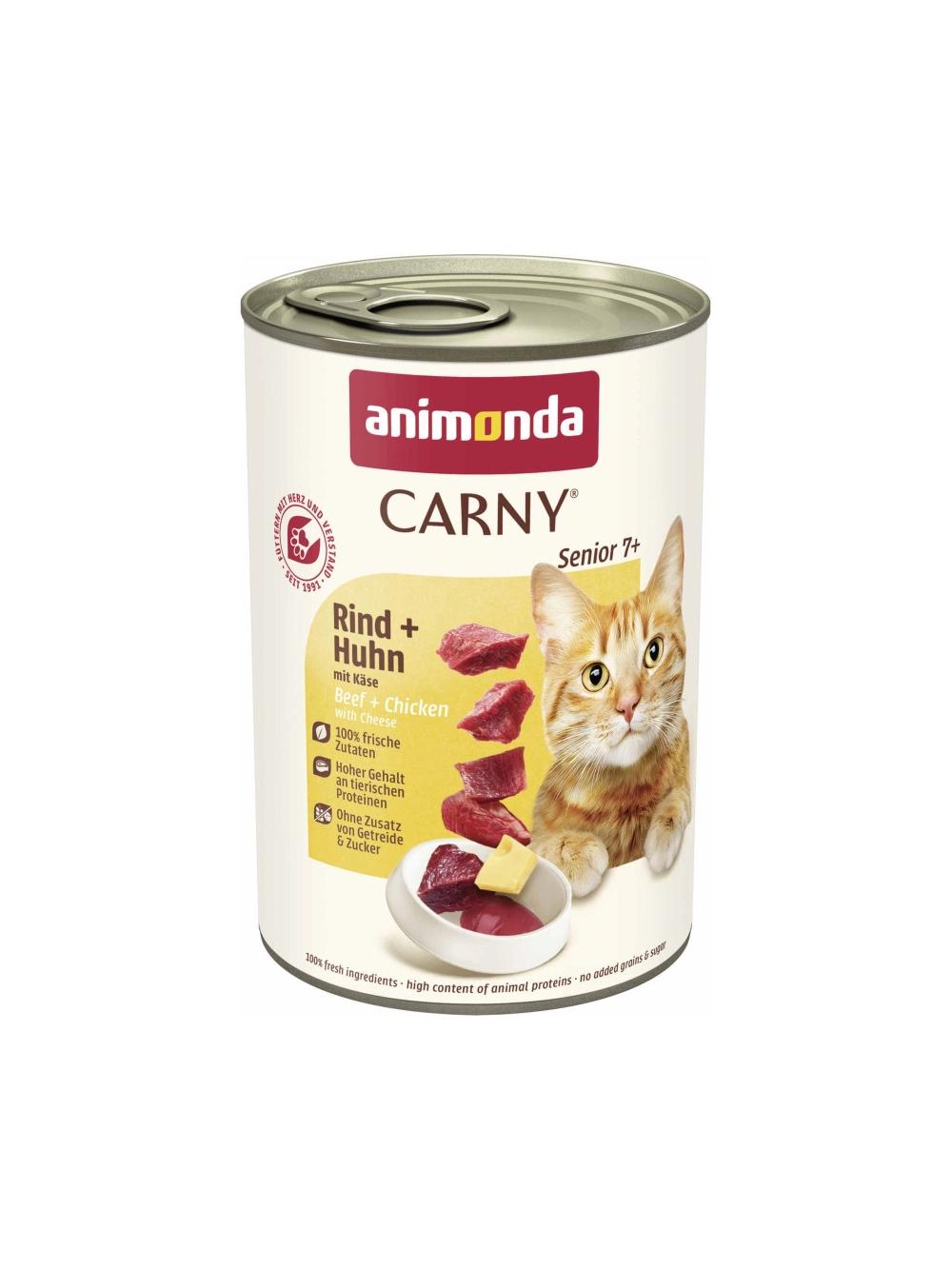 ANIMONDA Cat Carny Senior smak: Wołowina, kurczak, ser  6x400g