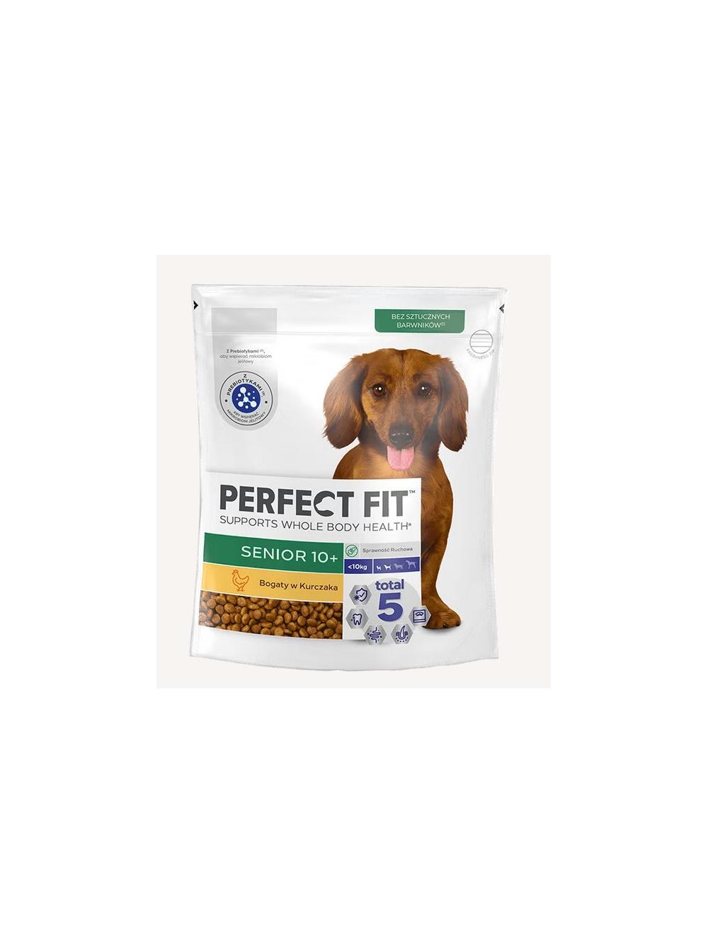 Perfect Fit™ Senior 10+ 4x825g – sucha karma pełnoporcjowa dla psów małych ras powyżej 10 lat, bogata w kurczaka