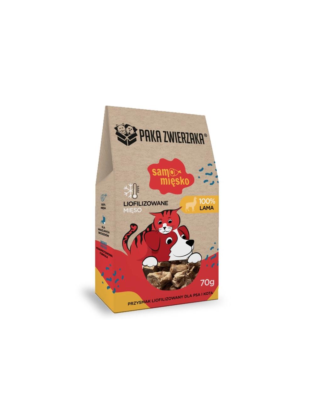 Paka Zwierzaka Przysmak liofilizowany Samo Mięsko LAMA 70g
