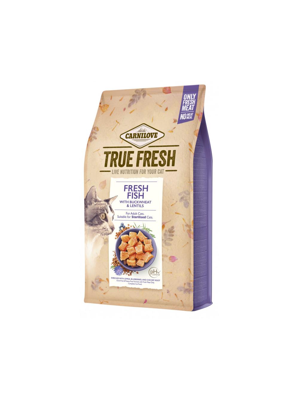 CARNILOVE True Fresh Cat Fish 4,8kg + niespodzianka dla kota GRATIS!