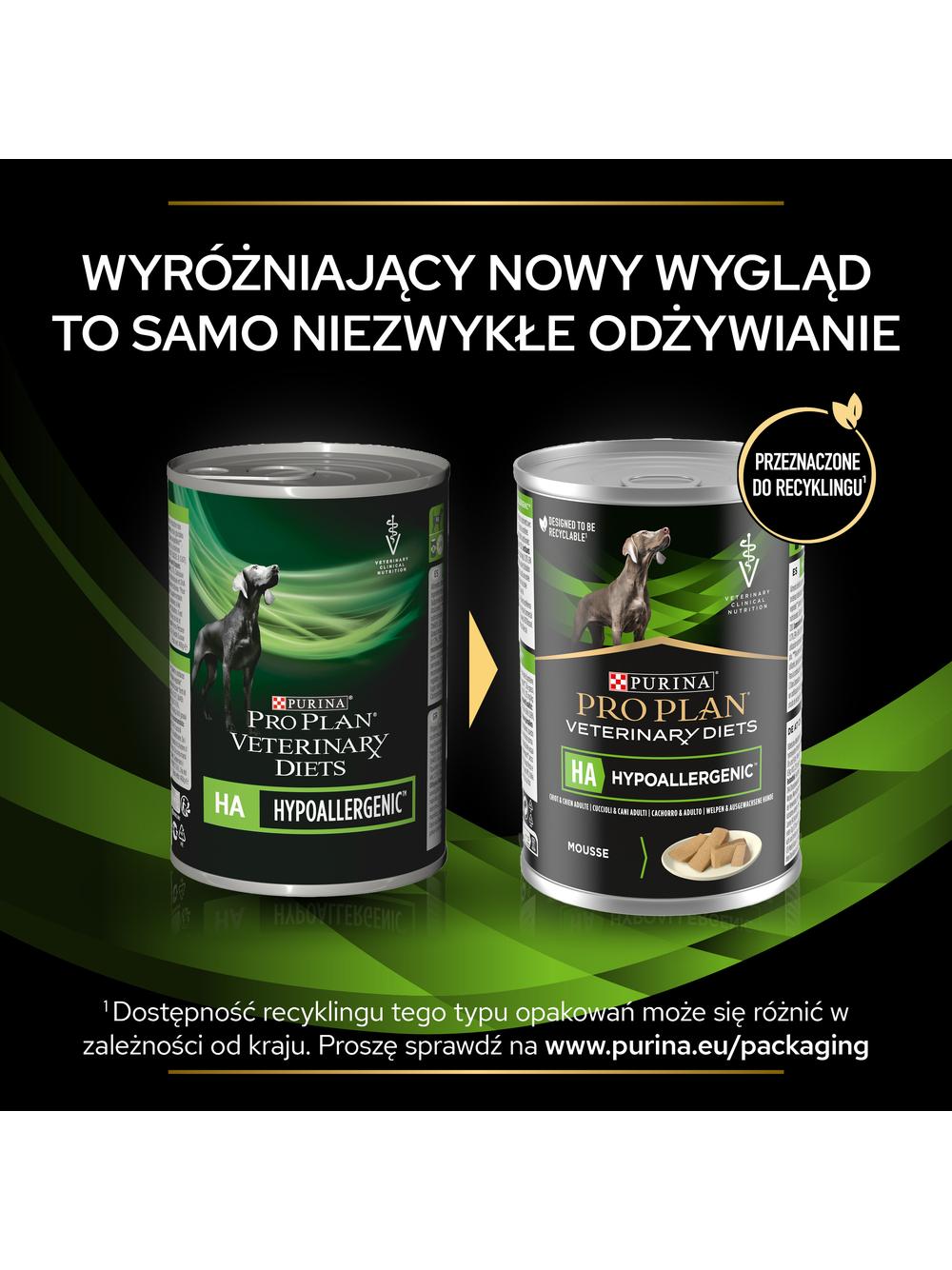 PRO PLAN Veterinary Diets HA Hypoallergenic Karma mokra dla psa mus 24x400g