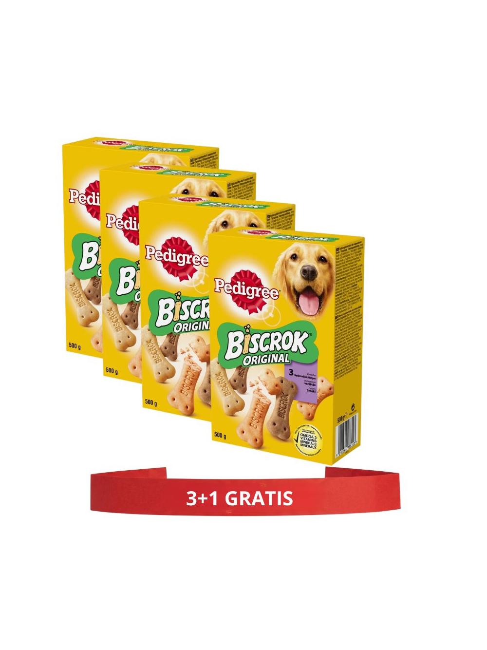 PEDIGREE® Biscrok™ Multi Mix 4x500 g – karma uzupełniająca dla dorosłych psów, o smaku kurczaka, wołowiny i jagnięciny
