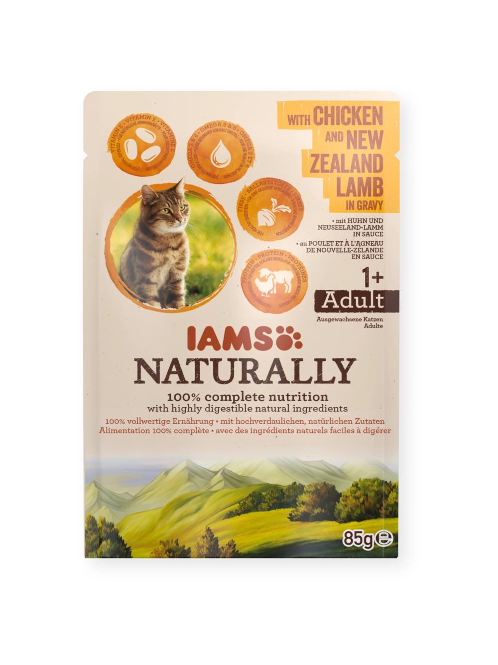 IAMS - Naturally z Kurczakiem i Jagnięciną nowozelandzką w sosie 85g