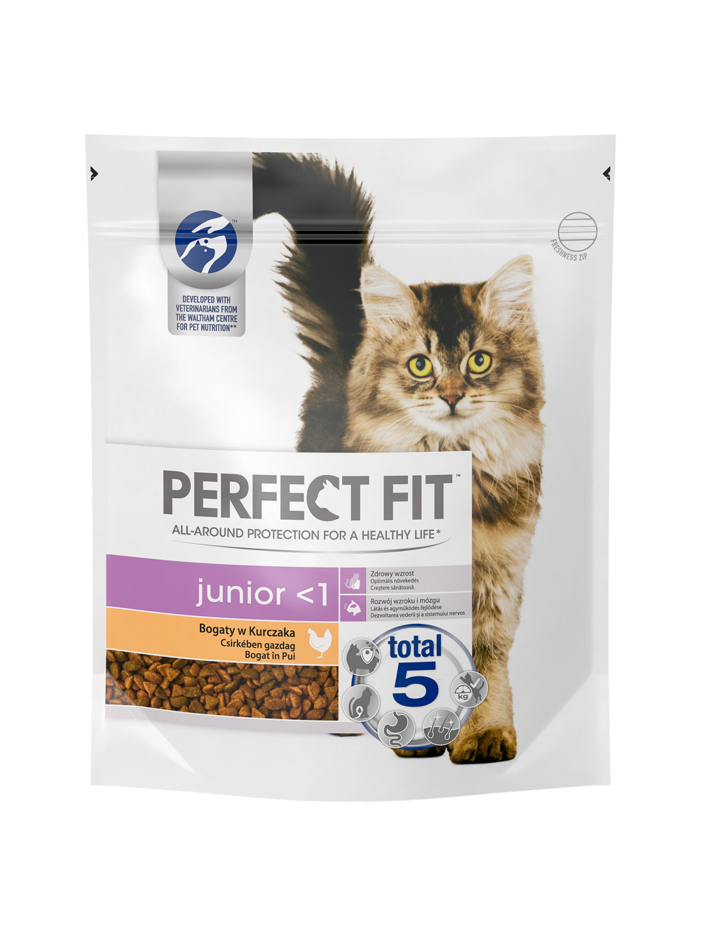 PERFECT FIT (Junior) 4x750g Bogaty w kurczaka - sucha karma dla kota
