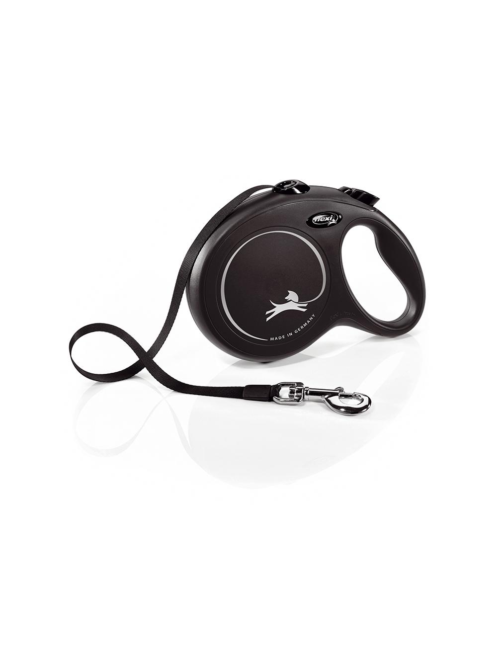 FLEXI Smycz oryginalna New Classic L czarna - 8m do 50kg - taśma