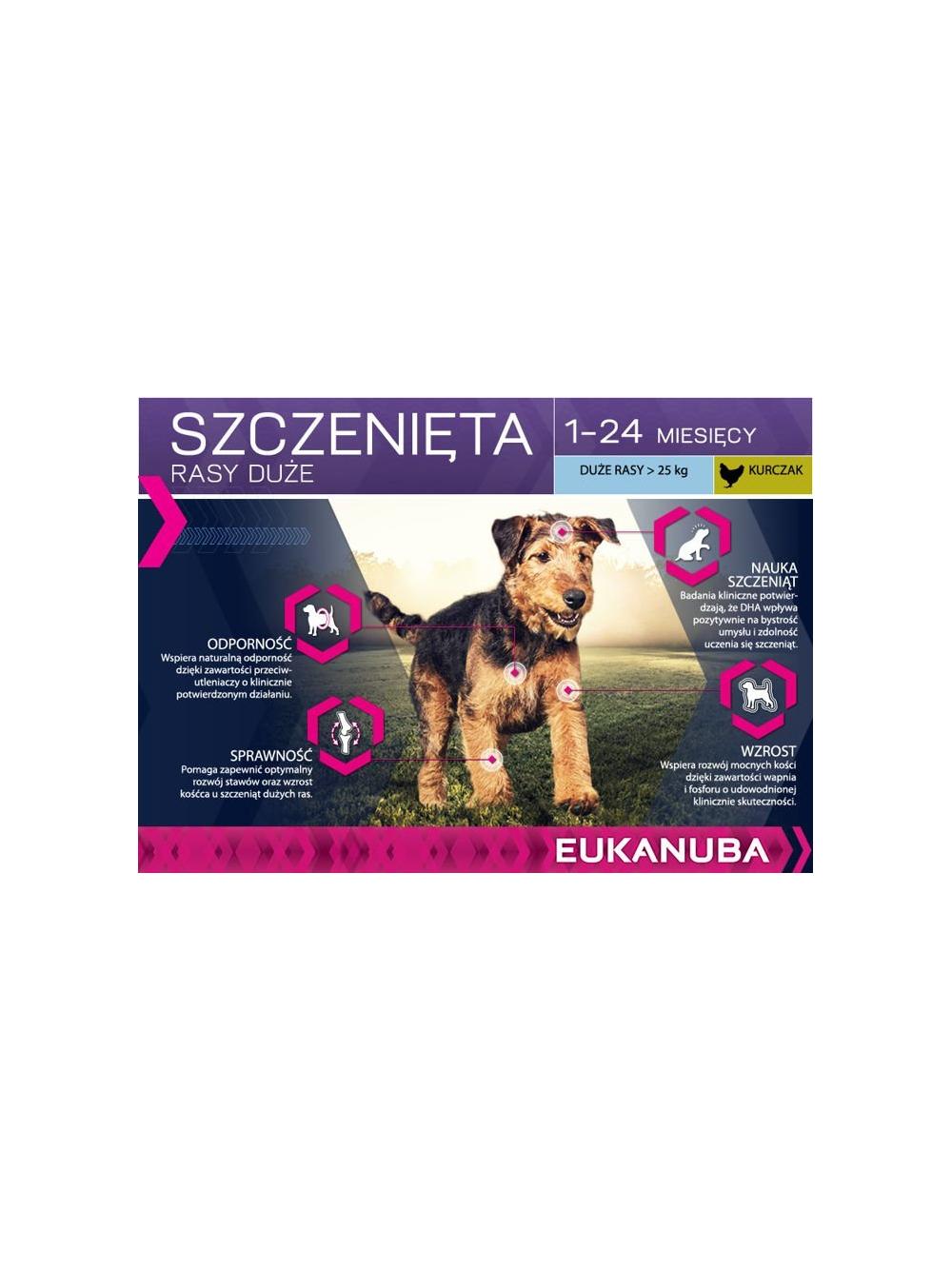 Eukanuba puppy&junior large breed 15kg +  niespodzianka dla psa GRATIS!