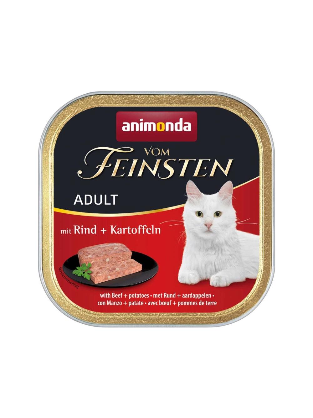 ANIMONDA Vom Feinsten Adult Cat smak: z wołowina i ziemniakami 6 x 100g