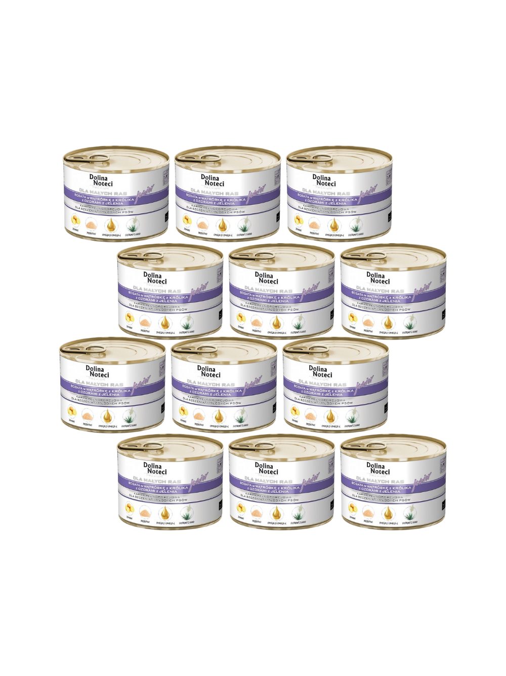 Dolina Noteci PREMIUM dla psów małych ras JUNIOR bogata w wątróbkę z królika z ozorami z jelenia 12x185 g