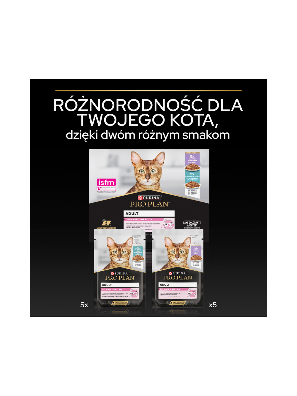 PRO PLAN Delicate Digestion Mokra karma dla kotów z indykiem i rybami oceanicznymi w sosie 10x85g
