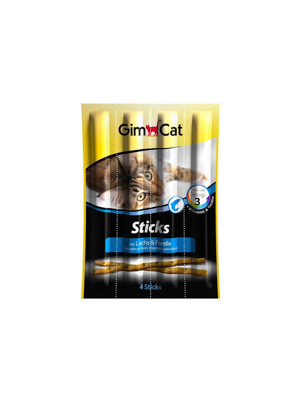 GIMCAT Sticks kabanosy z łososiem i pstrągiem dla kotów 4szt