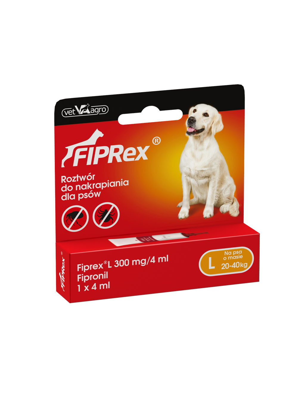 Fiprex L, 300 mg/4 ml, roztwór do nakrapiania dla psów (2szt)