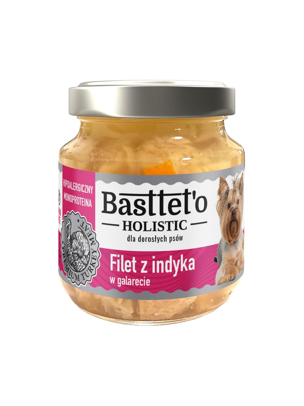 Basttet'o Holistic filet z indyka w galarecie dla psów 130g