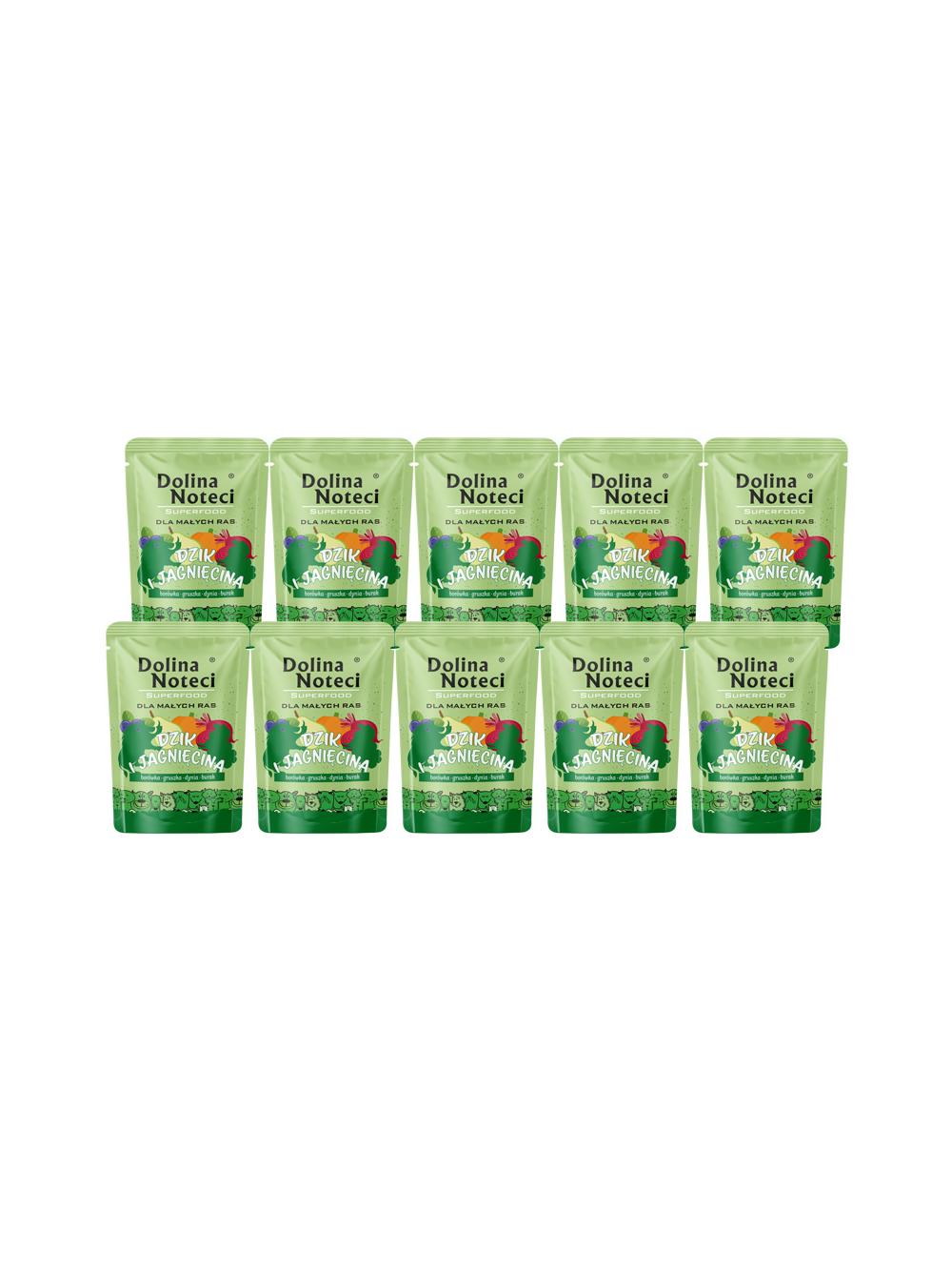 Dolina Noteci Superfood Karma mokra dla psów małych ras dzik i jagnięcina 10x100 g