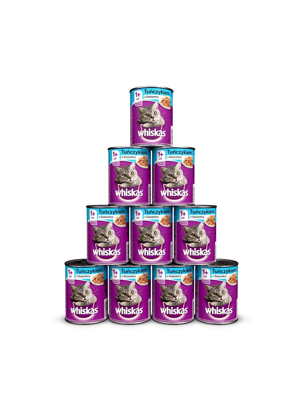 WHISKAS Adult puszka 12 x 400g - mokra karma dla kotów z tuńczykiem w galaretce