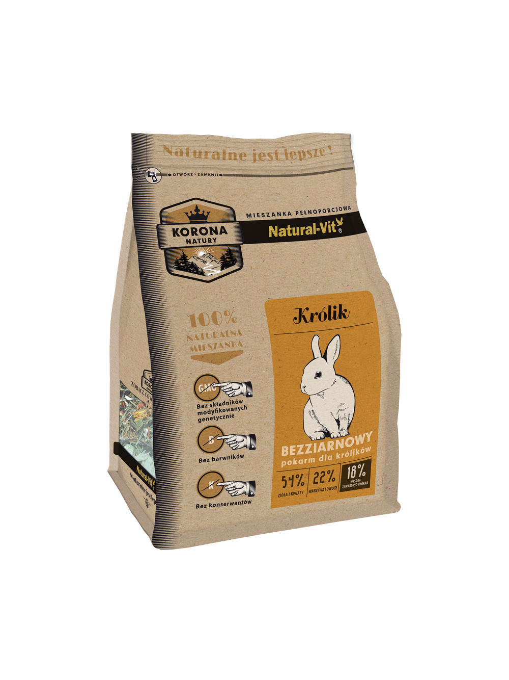 KORONA NATURY Natural-Vit pokarm dla królika 750g