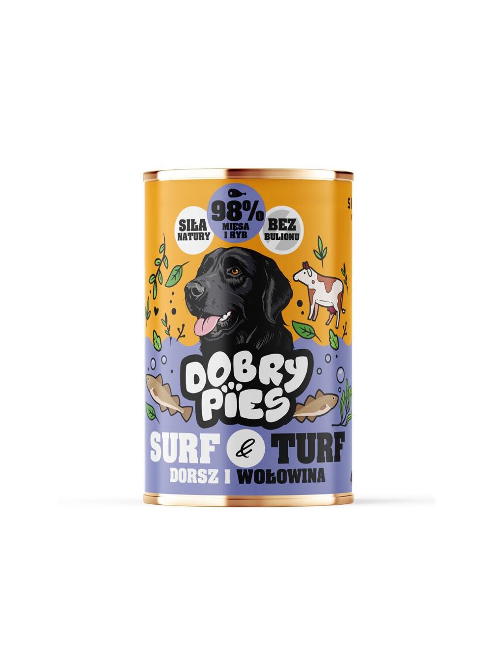 Dobry Pies Dorsz i wołowina 12x400g