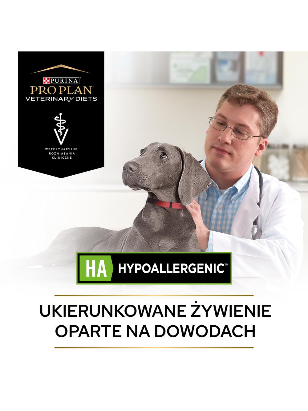 PRO PLAN Veterinary Diets HA Hypoallergenic Karma sucha dla psa 11kg / Opakowanie uszkodzone (9202,9168,9178,9270,9603)
